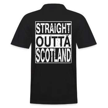 Schottland Straight outta Schottland - Männer Poloshirt - Schwarz - Hinten - Kai (181cm)