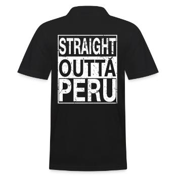 Peru Straight outta Peru - Männer Poloshirt - Schwarz - Hinten - Kai (181cm)
