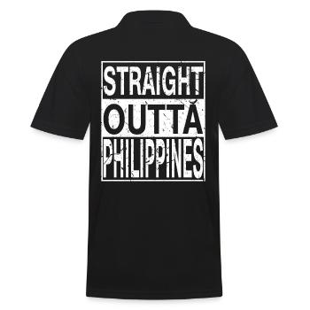 Philippines Straight outta Philippines - Men's Polo Shirt - black - Back - Kai (181cm)