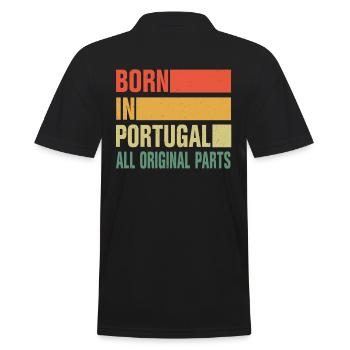 Geboren In Portugal - Männer Poloshirt - Schwarz - Hinten - Kai (181cm)