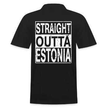 Estland Straight outta Estland - Männer Poloshirt - Schwarz - Hinten - Kai (181cm)