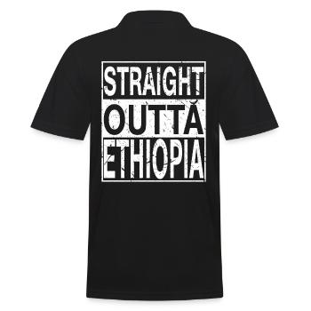 Ethiopie Tout droit sortie de l’Ethiopie - Polo Homme - noir - Dos - Kai (181cm)