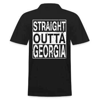Georgien Straight outta Georgien - Männer Poloshirt - Schwarz - Hinten - Kai (181cm)