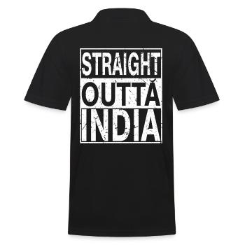 Indien Straight outta Indien - Männer Poloshirt - Schwarz - Hinten - Kai (181cm)
