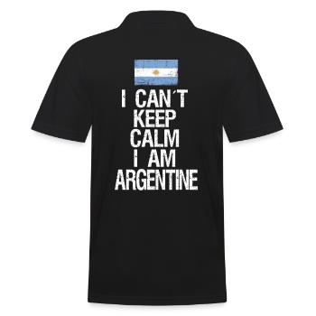I can not Keep Calm I am Argentiner - Männer Poloshirt - Schwarz - Hinten - Kai (181cm)
