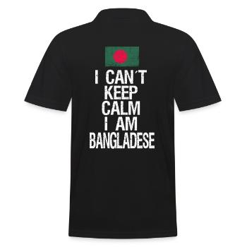 Je ne peux pas rester calme Je suis bangladais - Polo Homme - noir - Dos - Kai (181cm)