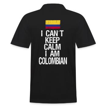 Je ne peux pas rester calme Je suis colombien - Polo Homme - noir - Dos - Kai (181cm)