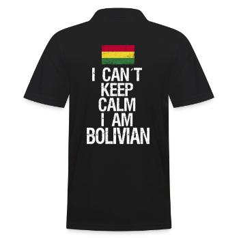 Je ne peux pas rester calme Je suis bolivien - Polo Homme - noir - Dos - Kai (181cm)