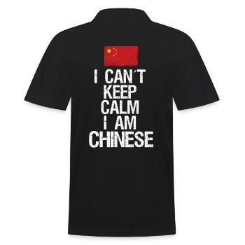 Je n’arrive pas à rester calme Je suis chinois - Polo Homme - noir - Dos - Kai (181cm)