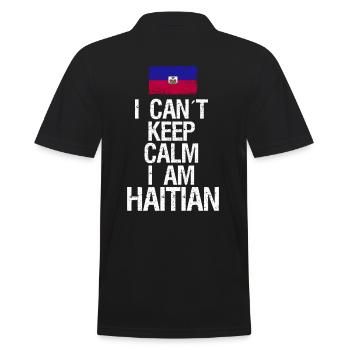 Je ne peux pas rester calme Je suis haïtien - Polo Homme - noir - Dos - Kai (181cm)