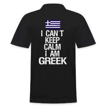 Je ne peux pas rester calme Je suis grec - Polo Homme - noir - Dos - Kai (181cm)