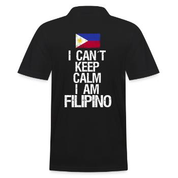 Je ne peux pas rester calme Je suis philippin - Polo Homme - noir - Dos - Kai (181cm)