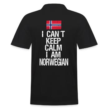 I can not Keep Calm I am Norweger - Männer Poloshirt - Schwarz - Hinten - Kai (181cm)