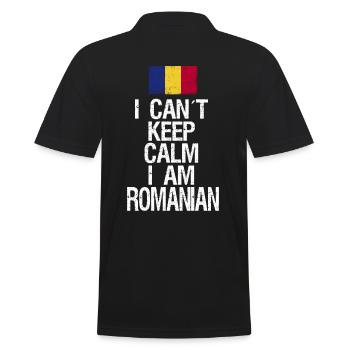 I can not Keep Calm I am Romanian - Men's Polo Shirt - black - Back - Kai (181cm)