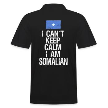 Je ne peux pas rester calme Je suis somalien - Polo Homme - noir - Dos - Kai (181cm)