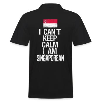 Je ne peux pas rester calme Je suis Singapourien - Polo Homme - noir - Dos - Kai (181cm)