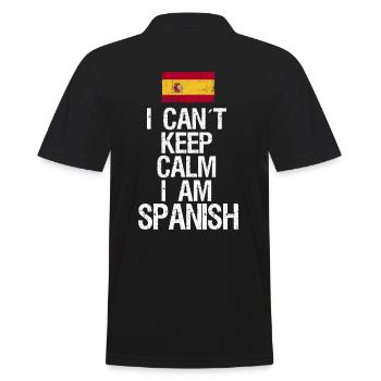 I can not Keep Calm I am Spaniard - Men's Polo Shirt - black - Back - Kai (181cm)