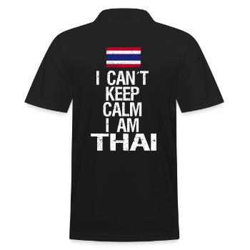 Je ne peux pas rester calme Je suis thaïlandais - Polo Homme - noir - Dos - Kai (181cm)
