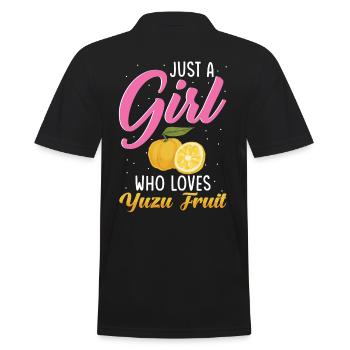 Yuzu Frucht Spruch - Männer Poloshirt - Schwarz - Hinten - Kai (181cm)