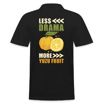 Yuzu Frucht Spruch - Männer Poloshirt - Schwarz - Hinten - Kai (181cm)