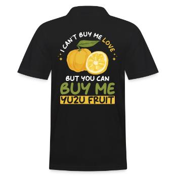 Yuzu Fruit Saying - Men's Polo Shirt - black - Back - Kai (181cm)