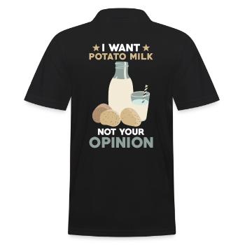Potato Milk Saying Vegan Milk - Men's Polo Shirt - black - Back - Kai (181cm)