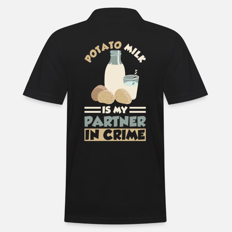 Kartoffel Milch Spruch - Männer Poloshirt - Schwarz