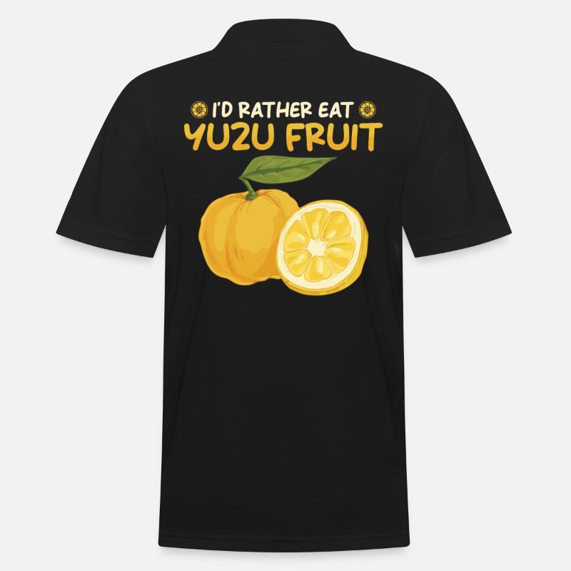 Yuzu Frucht Spruch - Männer Poloshirt - Schwarz