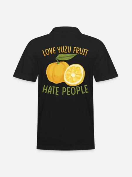 Yuzu Fruit Saying - Men's Polo Shirt - black