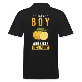 Yuzu Frucht Spruch - Männer Poloshirt - Schwarz - Hinten - Kai (181cm)
