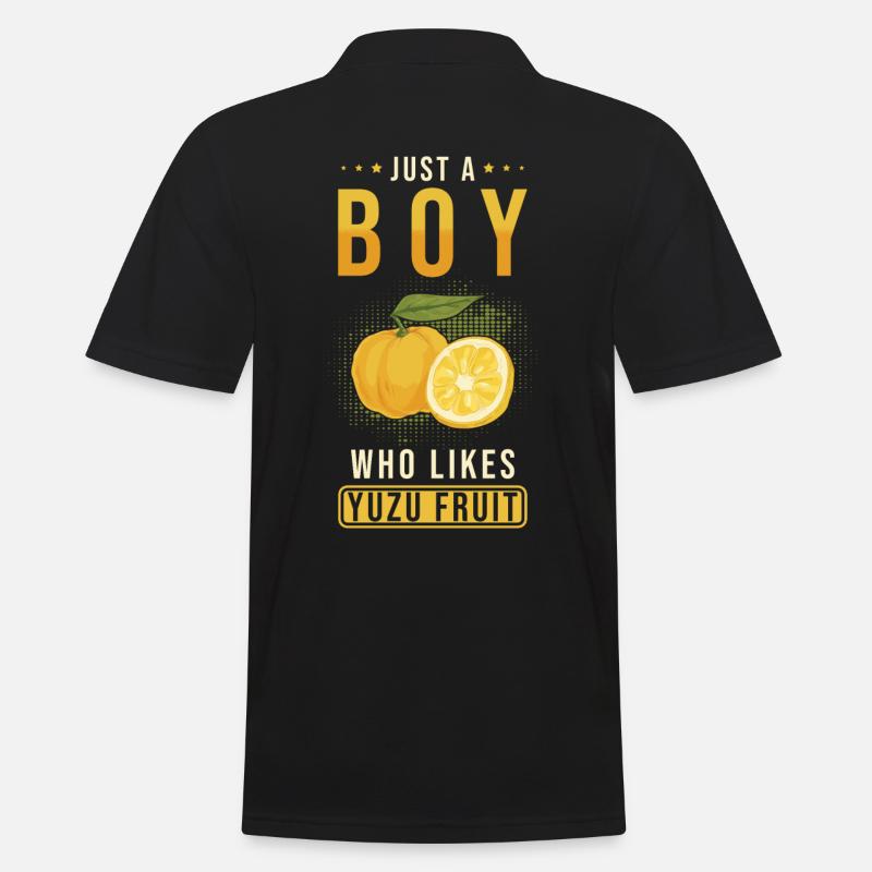 Yuzu Frucht Spruch - Männer Poloshirt - Schwarz