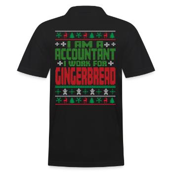 Buchhalter Weihnachten Spruch - Männer Poloshirt - Schwarz - Hinten - Kai (181cm)