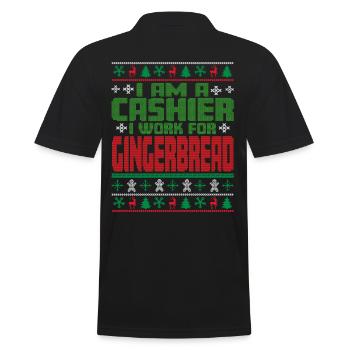 Kassierer Weihnachten Spruch - Männer Poloshirt - Schwarz - Hinten - Kai (181cm)