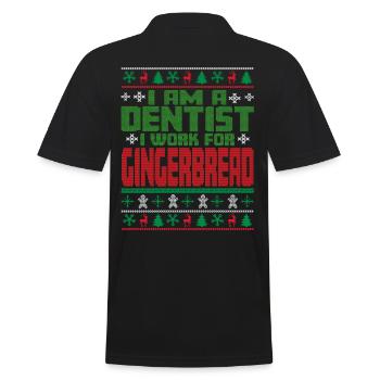 Dentiste Noël dicton - Polo Homme - noir - Dos - Kai (181cm)