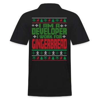 Software Developer Christmas Quote - Men's Polo Shirt - black - Back - Kai (181cm)