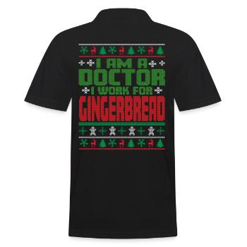 Doktor Weihnachten Spruch - Männer Poloshirt - Schwarz - Hinten - Kai (181cm)