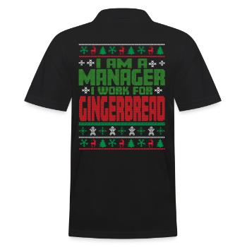 Manager Weihnachten Spruch - Männer Poloshirt - Schwarz - Hinten - Kai (181cm)