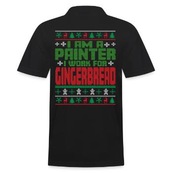 Maler Weihnachten Spruch - Männer Poloshirt - Schwarz - Hinten - Kai (181cm)