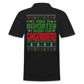 Reporter Christmas Quote - Men's Polo Shirt - black - Back - Kai (181cm)