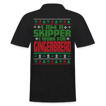 Skipper Weihnachten Spruch - Männer Poloshirt - Schwarz - Hinten - Kai (181cm)