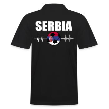 Serbien Fußball - Männer Poloshirt - Schwarz - Hinten - Kai (181cm)
