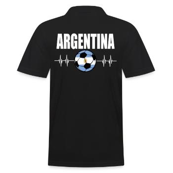 ARGENTINIEN Fußball - Männer Poloshirt - Schwarz - Hinten - Kai (181cm)
