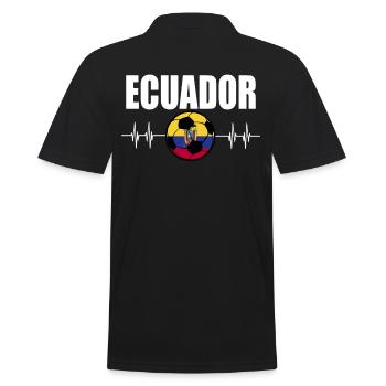 Ecuador Fußball - Männer Poloshirt - Schwarz - Hinten - Kai (181cm)