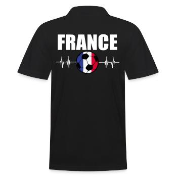 Frankreich Fußball - Männer Poloshirt - Schwarz - Hinten - Kai (181cm)