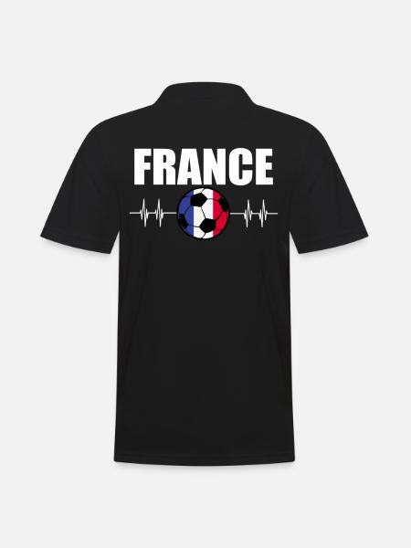 Frankreich Fußball - Männer Poloshirt - Schwarz