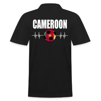 Cameroon Football - Men's Polo Shirt - black - Back - Kai (181cm)
