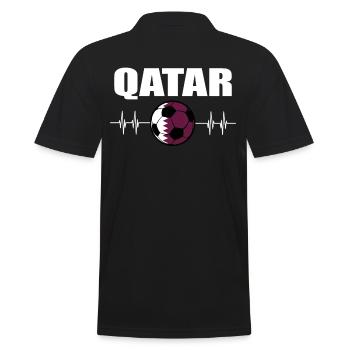 Qatar Football - Men's Polo Shirt - black - Back - Kai (181cm)