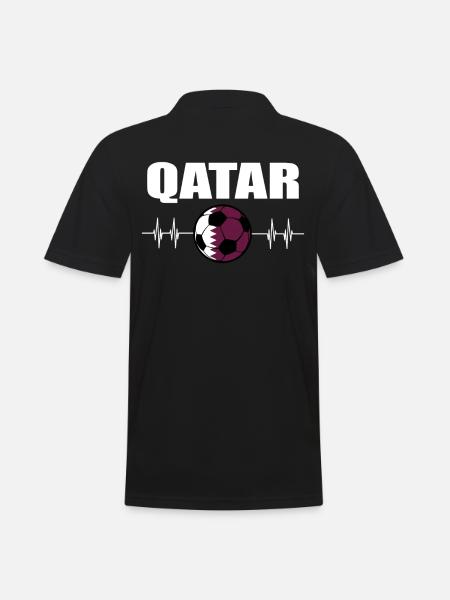 Katar Fußball - Männer Poloshirt - Schwarz