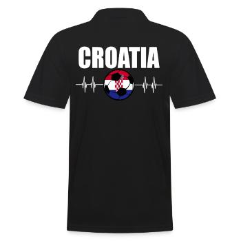 Croatia Football - Men's Polo Shirt - black - Back - Kai (181cm)
