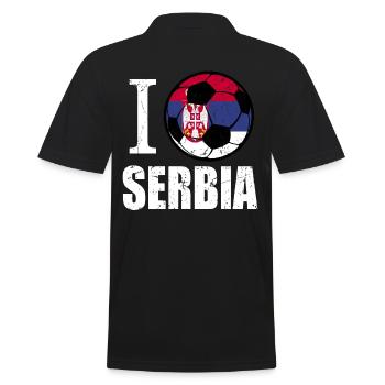 Serbien Fußball - Männer Poloshirt - Schwarz - Hinten - Kai (181cm)